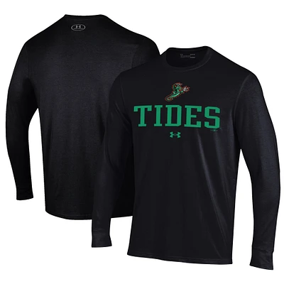 Men's Under Armour Black Norfolk Tides Performance Long Sleeve T-Shirt
