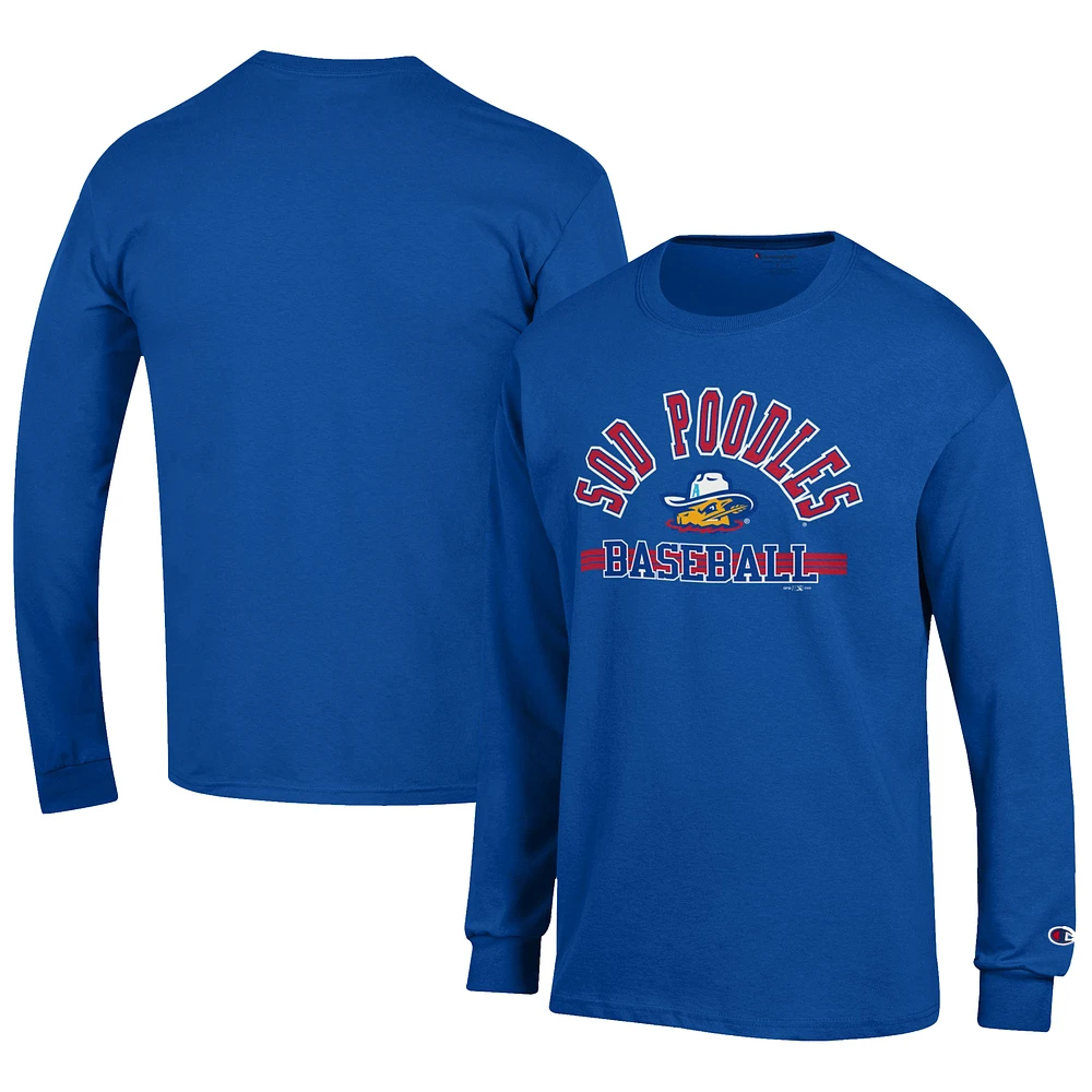 Men's Champion Royal Amarillo Sod Poodles Jersey Long Sleeve T-Shirt