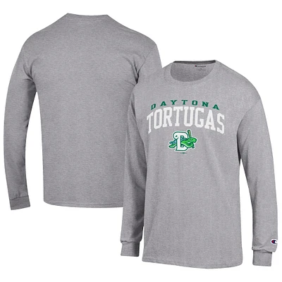 Men's Champion Gray Daytona Tortugas Jersey Long Sleeve T-Shirt