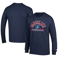 Men's Champion Navy Jersey Shore BlueClaws Long Sleeve T-Shirt