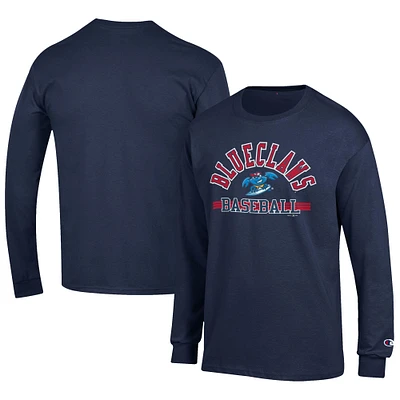 Men's Champion Navy Jersey Shore BlueClaws Long Sleeve T-Shirt
