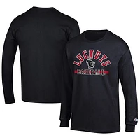 Men's Champion Black Lansing Lugnuts Jersey Long Sleeve T-Shirt