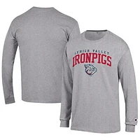 Men's Champion Gray Lehigh Valley IronPigs Jersey Long Sleeve T-Shirt