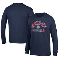 Men's Champion Navy Lehigh Valley IronPigs Jersey Long Sleeve T-Shirt