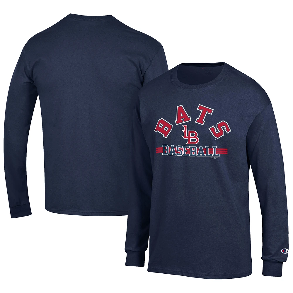 Men's Champion Navy Louisville Bats Jersey Long Sleeve T-Shirt