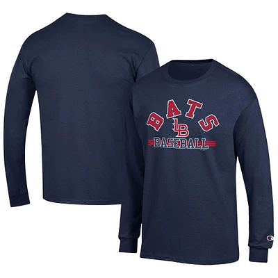 Men's Champion Navy Louisville Bats Jersey Long Sleeve T-Shirt