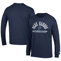 Men's Champion Navy Pensacola Blue Wahoos Jersey Long Sleeve T-Shirt