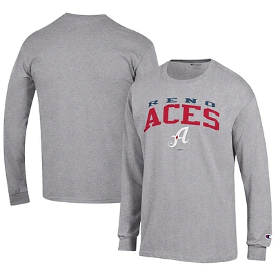 Men's Champion Gray Reno Aces Jersey Long Sleeve T-Shirt