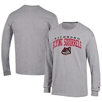 Men's Champion Gray Richmond Flying Squirrels Jersey Long Sleeve T-Shirt