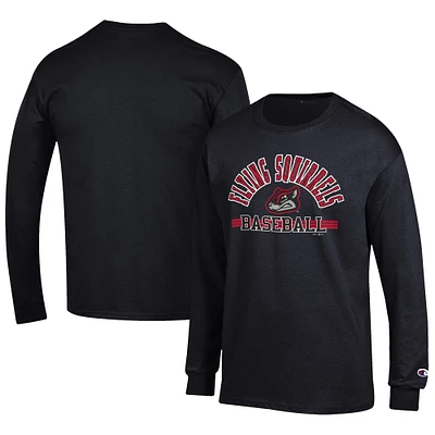 Men's Champion Black Richmond Flying Squirrels Jersey Long Sleeve T-Shirt