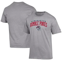 Men's Champion Gray Binghamton Rumble Ponies Jersey T-Shirt