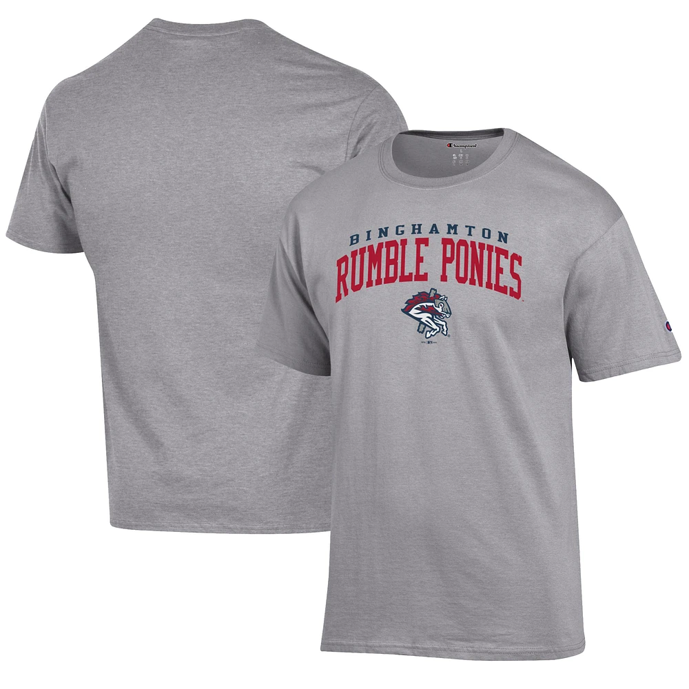 Men's Champion Gray Binghamton Rumble Ponies Jersey T-Shirt
