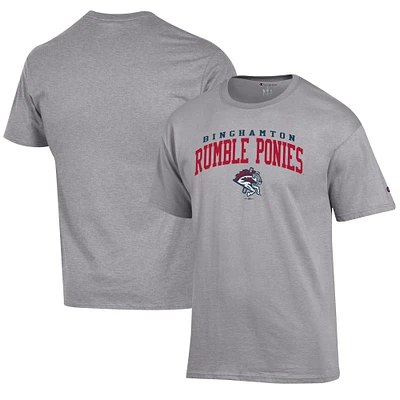 Men's Champion Gray Binghamton Rumble Ponies Jersey T-Shirt