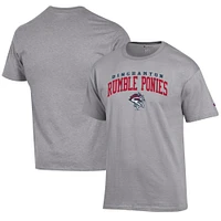 Men's Champion Gray Binghamton Rumble Ponies Jersey T-Shirt