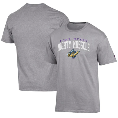Men's Champion Gray Fort Myers Mighty Mussels Jersey T-Shirt