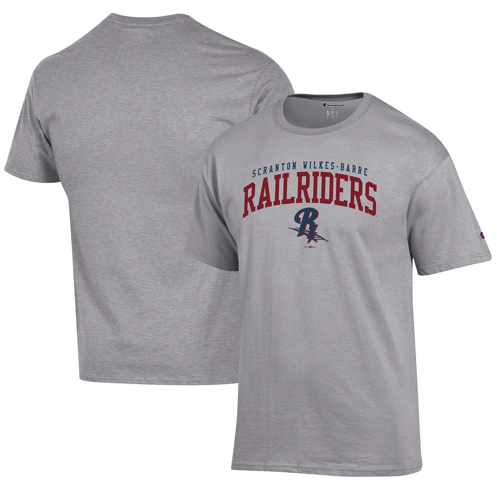 Men's Champion Gray Scranton Wilkes-Barre RailRiders Jersey T-Shirt