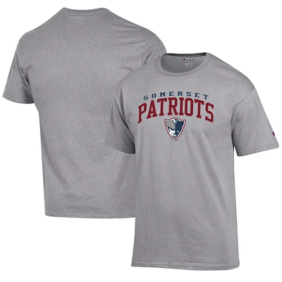 Men's Champion Gray Somerset Patriots Jersey T-Shirt