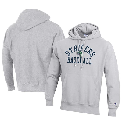 Men's Champion Gray Gwinnett Stripers Baseball Reverse Weave Pullover Hoodie