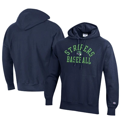 Men's Champion Navy Gwinnett Stripers Baseball Reverse Weave Pullover Hoodie