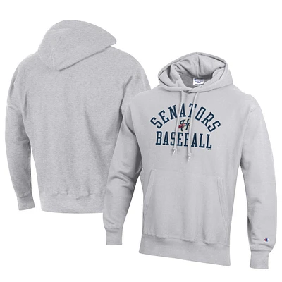 Men's Champion Gray Harrisburg Senators Baseball Reverse Weave Pullover Hoodie