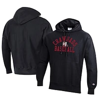 Men's Champion Black Hickory Crawdads Baseball Reverse Weave Pullover Hoodie
