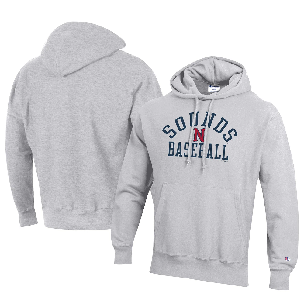 Men's Champion Gray Nashville Sounds Baseball Reverse Weave Pullover Hoodie