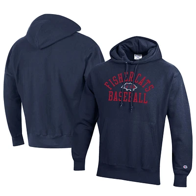 Men's Champion Navy New Hampshire Fisher Cats Baseball Reverse Weave Pullover Hoodie