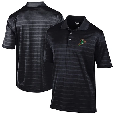 Men's Champion Black Norfolk Tides Textured Solid Polo