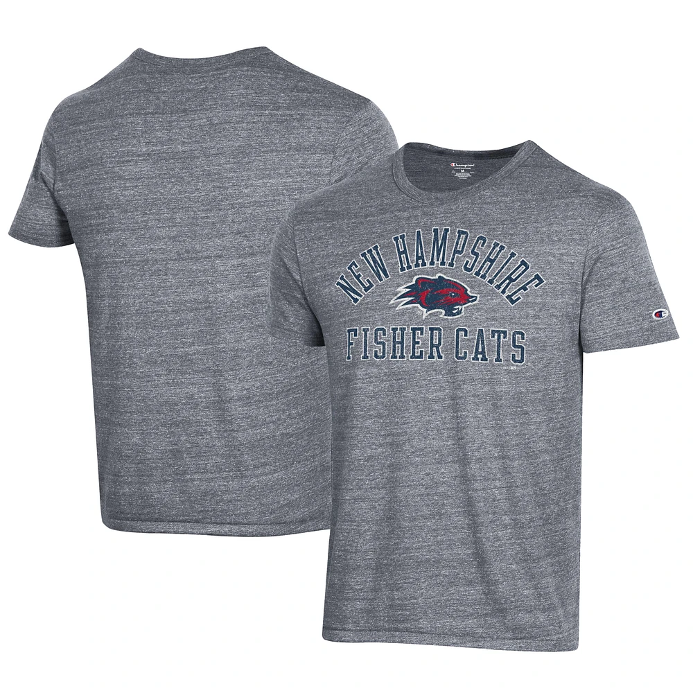 Men's Champion Gray New Hampshire Fisher Cats Ultimate Tri-Blend T-Shirt
