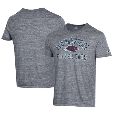 Men's Champion Gray New Hampshire Fisher Cats Ultimate Tri-Blend T-Shirt
