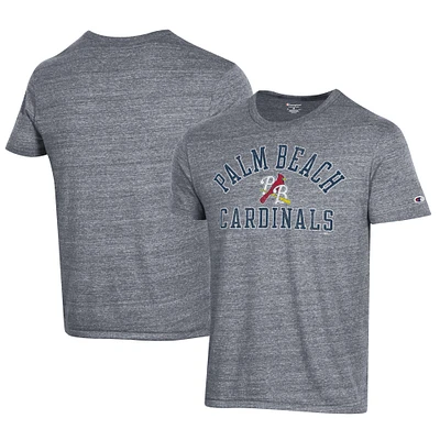 Men's Champion Gray Palm Beach Cardinals Ultimate Tri-Blend T-Shirt