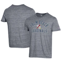Men's Champion Gray Palm Beach Cardinals Ultimate Tri-Blend T-Shirt