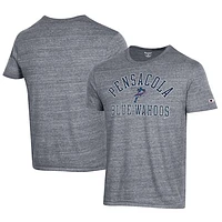 Men's Champion Gray Pensacola Blue Wahoos Ultimate Tri-Blend T-Shirt
