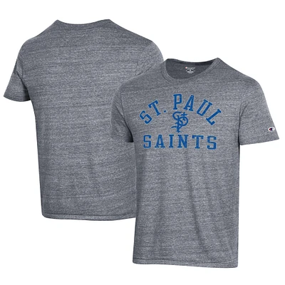 Men's Champion Gray St. Paul Saints Ultimate Tri-Blend T-Shirt