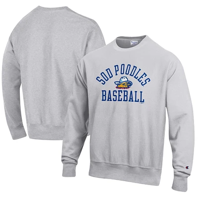 Men's Champion Gray Amarillo Sod Poodles Baseball Reverse Weave Pullover Sweatshirt