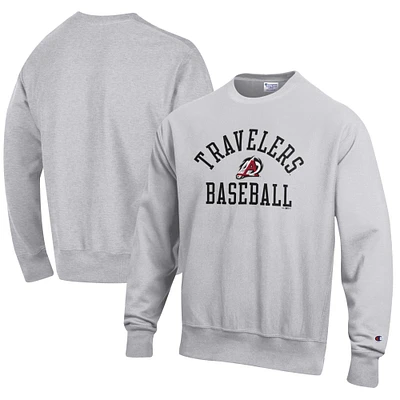 Men's Champion Gray Arkansas Travelers Baseball Reverse Weave Pullover Sweatshirt