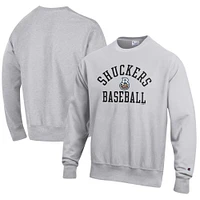 Men's Champion Gray Biloxi Shuckers Baseball Reverse Weave Pullover Sweatshirt