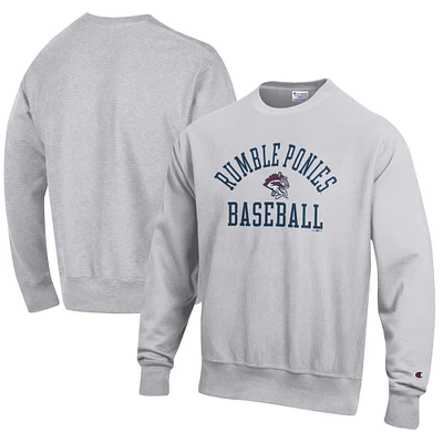 Men's Champion Gray Binghamton Rumble Ponies Baseball Reverse Weave Pullover Sweatshirt