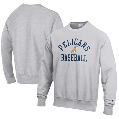 Men's Champion Gray Myrtle Beach Pelicans Baseball Reverse Weave Pullover Sweatshirt