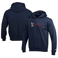 Youth Champion Navy Frisco RoughRiders Eco Powerblend Pullover Hoodie