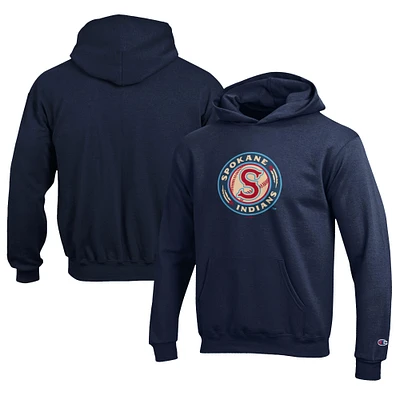 Youth Champion Navy Spokane Indians Eco Powerblend Pullover Hoodie
