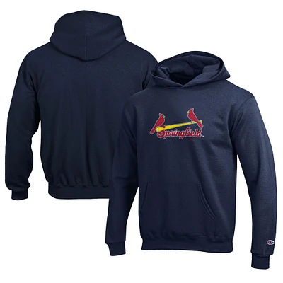 Youth Champion Navy Springfield Cardinals Eco Powerblend Pullover Hoodie