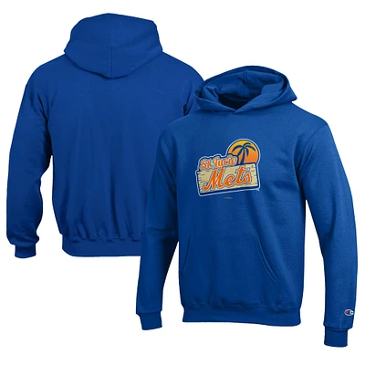 Youth Champion Royal St. Lucie Mets Eco Powerblend Pullover Hoodie