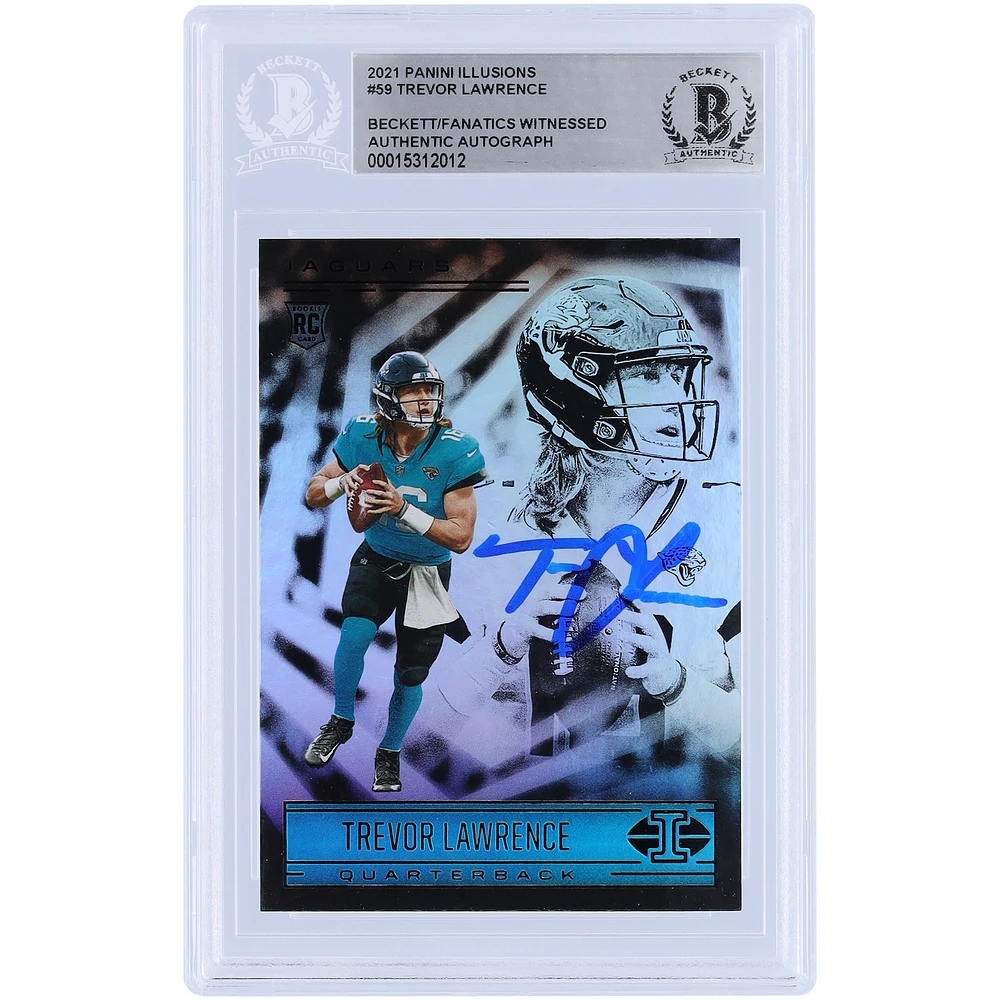 Trevor Lawrence Jacksonville Jaguars Autographed 2021 Panini Illusions #59 Beckett Fanatics Witnessed Authenticated Rookie Card