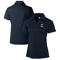 Women's Cutter & Buck Navy Cleveland Guardians Americana Logo DryTec Genre Textured Solid Polo
