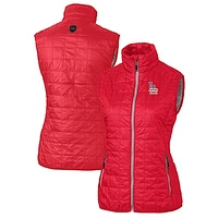 Women's Cutter & Buck Red Los Angeles Dodgers Americana Logo Rainier PrimaLoft Womens Eco Insulated Full-Zip Puffer Vest