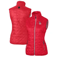 Women's Cutter & Buck Red Los Angeles Dodgers Americana Logo Rainier PrimaLoft Womens Eco Insulated Full-Zip Puffer Vest