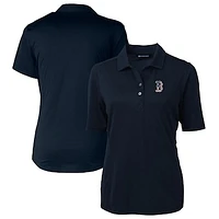 Women's Cutter & Buck Navy Boston Red Sox Americana Logo DryTec Virtue Eco Pique Recycled Polo