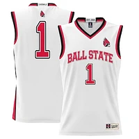 Youth GameDay Greats #1 White Ball State Cardinals Lightweight Basketball Jersey