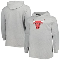 Men's Fanatics Heather Gray Chicago Bulls Big & Tall Pullover Hoodie